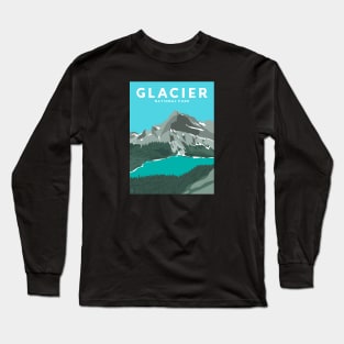 Glacier National Park, Montana Travel Poster Long Sleeve T-Shirt